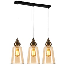 Jerez Tapered Cylinder Glass 3 Light Linear Pendant